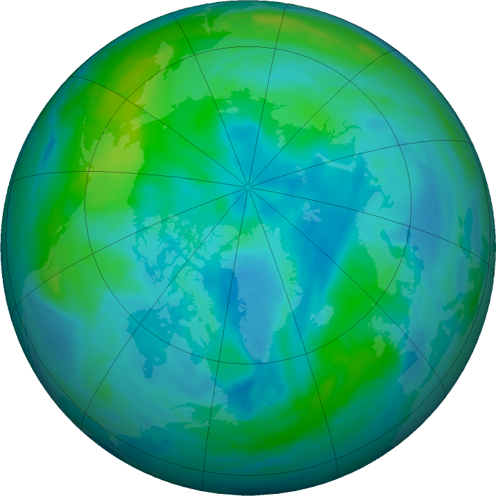 Arctic ozone map for 27 September 2023